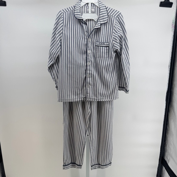 Petite Plume Other - Petite Plume Navy and White striped Pajama Set with monogram